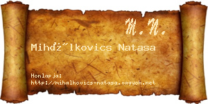 Mihálkovics Natasa névjegykártya